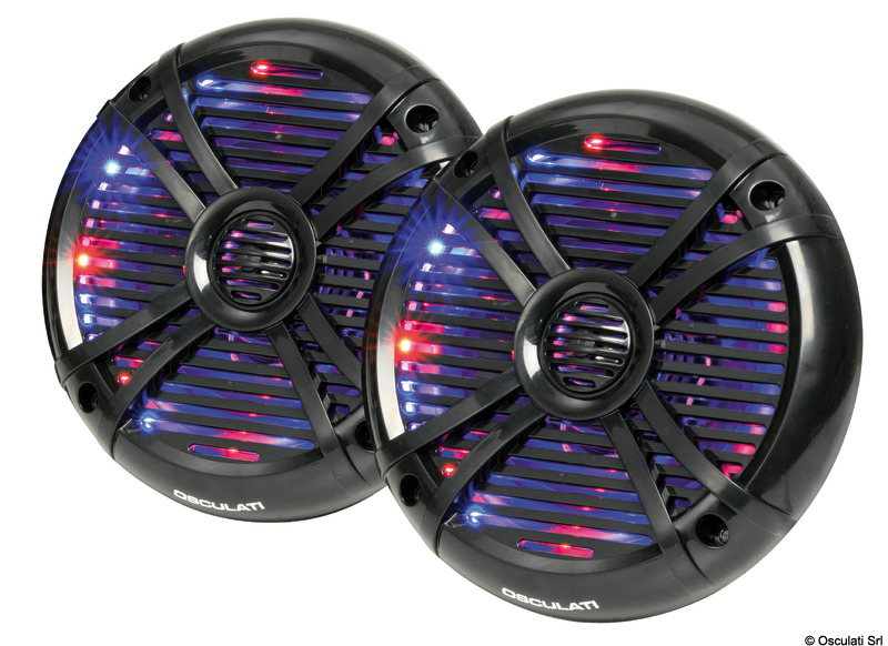 Pairs of 2-way speakers w/RGB programm.LEDs 5.25 black