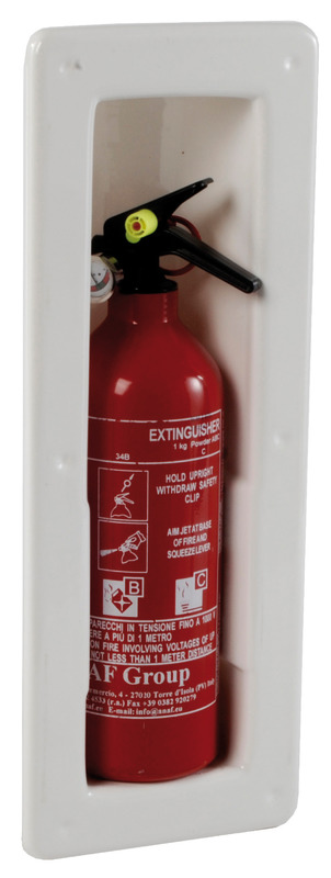 Snap-in recess extinguisher compartment