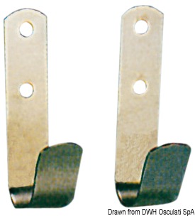 Pair of holding hooks polished SS 22-32 mm