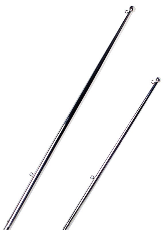 Mirror polished SS flagstaff w/ end ball 900 mm