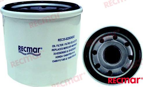 Oil filter Mercury/Mariner/Honda/Tohatsu OEM: 15400-PM3-004; 15400-PFB-014, 15400-PFRB-007; 15400-ZW4-003