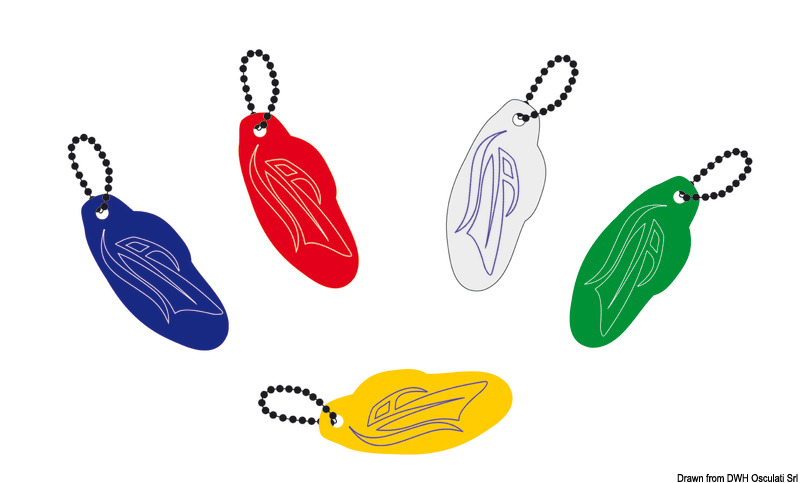 Softfoam keyring Motorboat white
