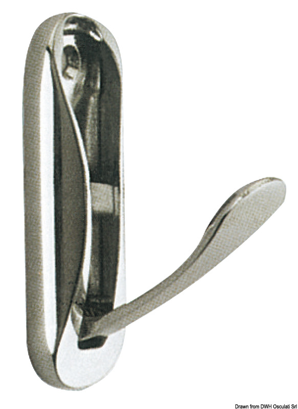 Foldaway coat hook polished brass 75x25 mm