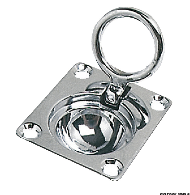 Chromed brass hatch lifting ring