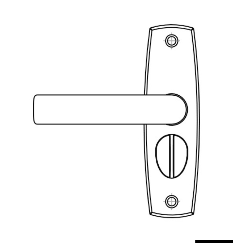 CONTEMPORARY handle pair w/strike plate left