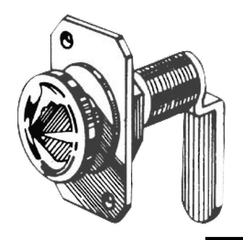 Nickel-plated brass rotating latch lock 16 mm