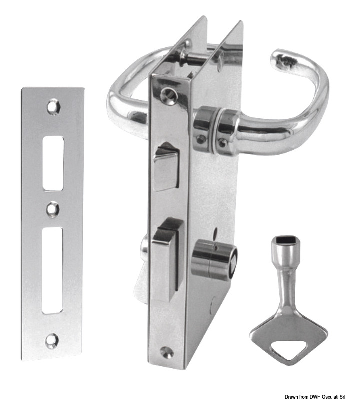 Lock right without handle 133x70 mm