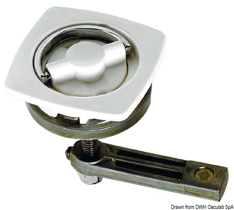 Lift and turn latch chromed brass+nylon 63x63 mm