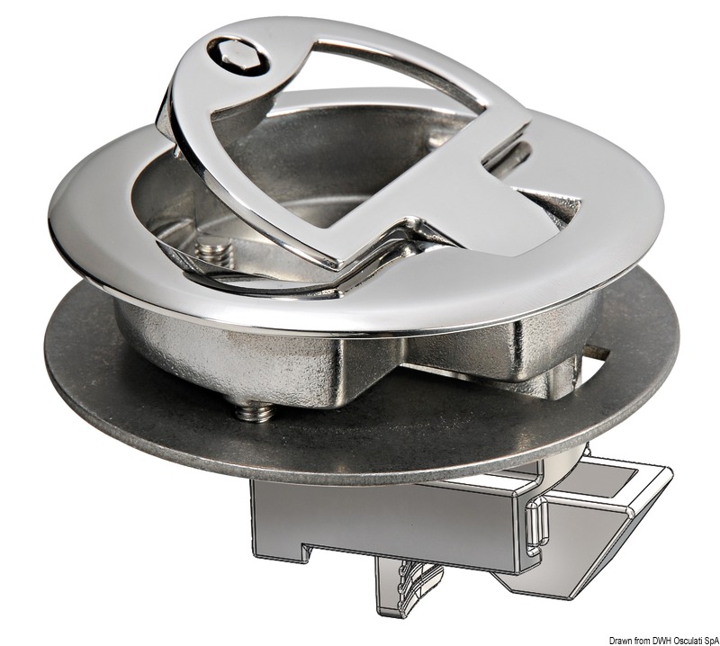 Flush pull latch AISI316 with lock