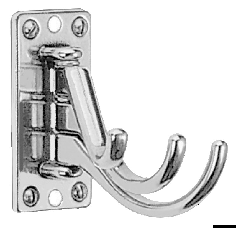 3-hook coat hanger chromed brass 73x36 mm