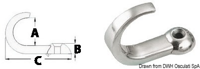 Hook AISI316 15x5.7x35.8 mm