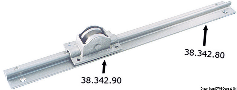 Nickel-plated brass rail 30x12x2000 mm