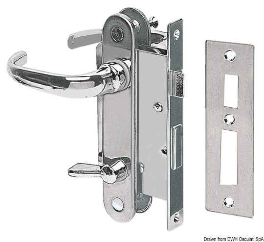 Chromed brass lock w/2 plates and handles right