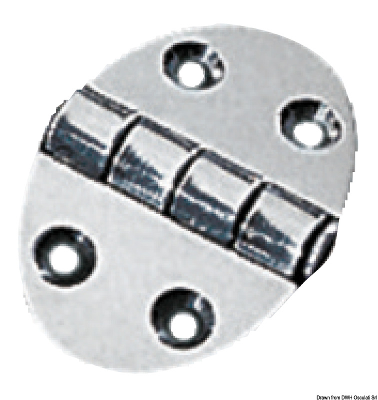 Oval hinge 35x51 mm stud mounting 1.5 mm