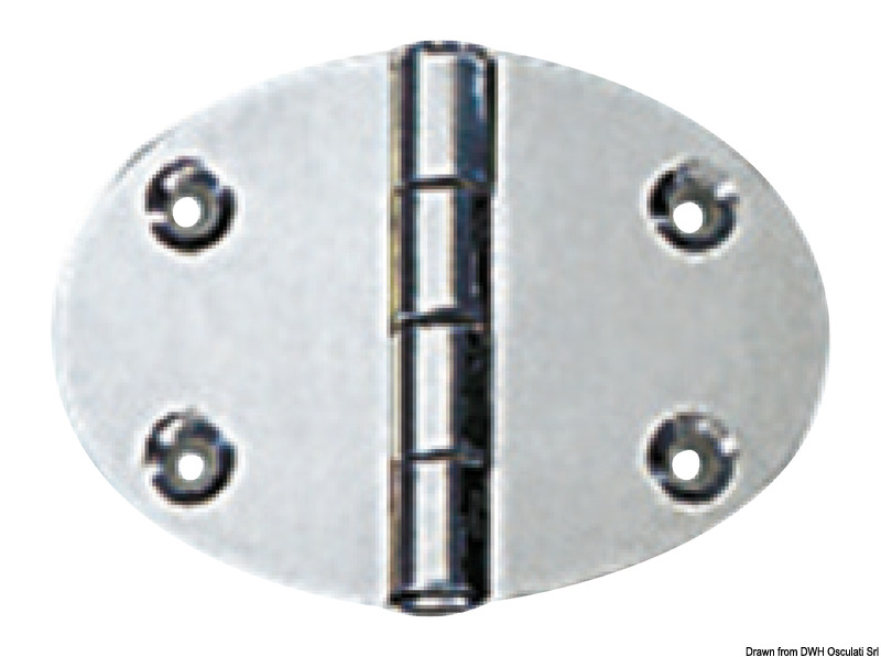 Oval hinge 48x67 mm stud mounting 2 mm