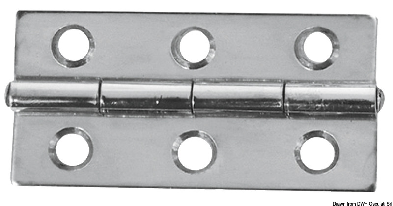 Mirror polished SS rectangular hinge 60x30 mm