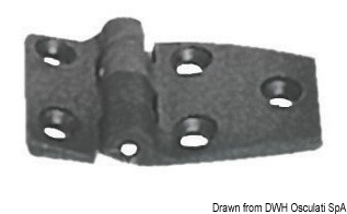 Reinforced nylon hinge, black 54x38 mm