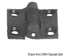 Reinforced nylon hinge, black 38x38 mm