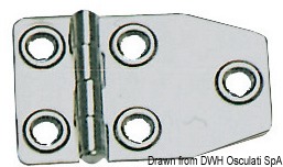 Hinge polished AISI316 73x46 mm