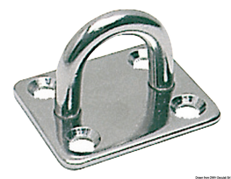 SS rectangular plate w/ring 5 mm