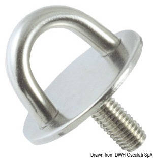 Plate w/stud polished SS 8 mm