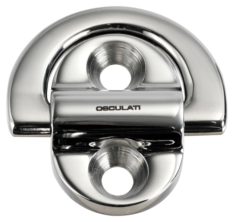 Folding pad eye 45x45 mm 6 mm ring (2 holes) Breaking load kg 1800