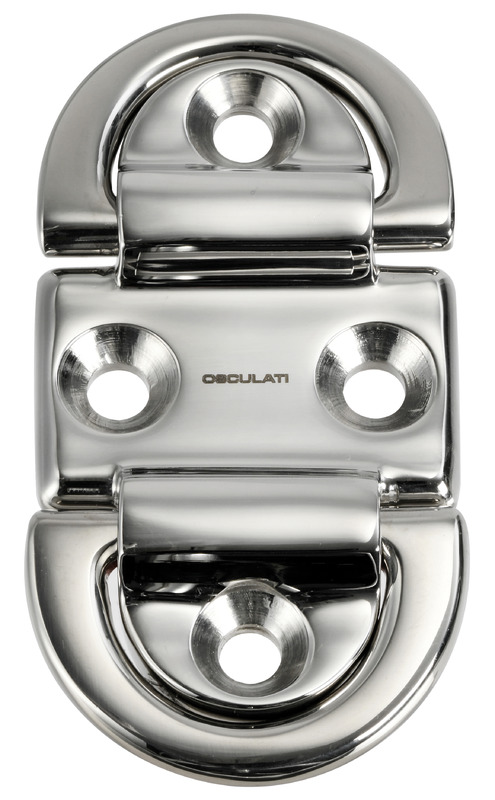 Folding pad eye 75x126 mm double 10 mm ring Breaking load Kg 12000