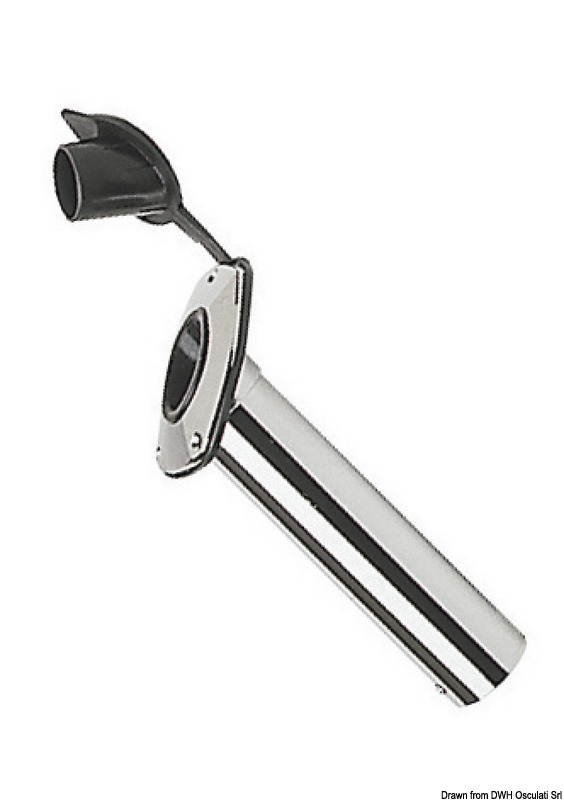 Flush-mount rod holder chromed brass 42 mm