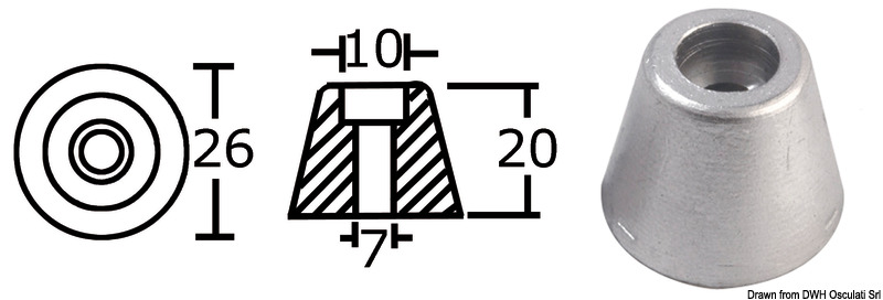 Aluminium spare anode orig. ref. 61180