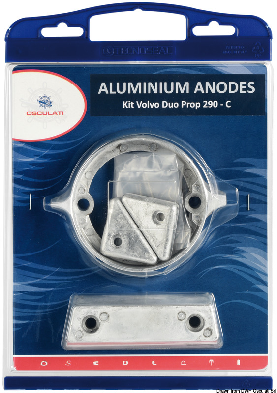 Anode kit for Volvo engines 290 DP zinc