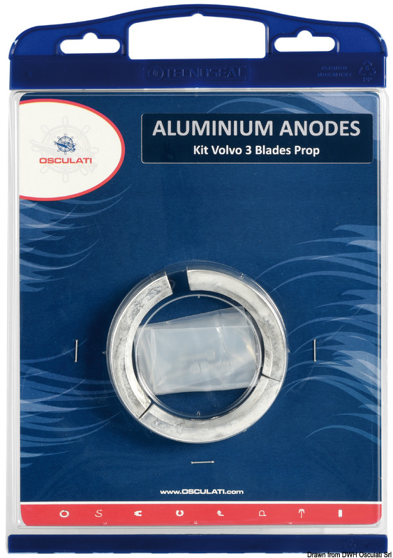 Anode kit Volvo engines 3 blade propeller zinc