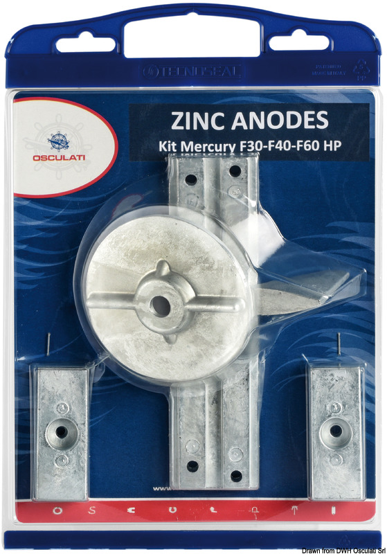 Anode kit for Mercury F30/F40/F60 zinc