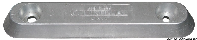 Aluminium oval Vetus type anode 1760 g