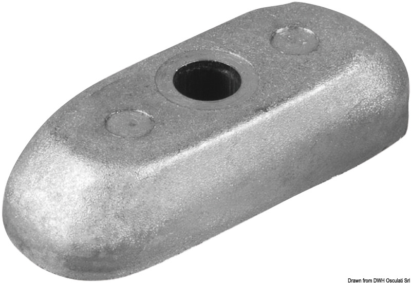 Plate anode 2/5 HP no insert bore Ø 7 mm