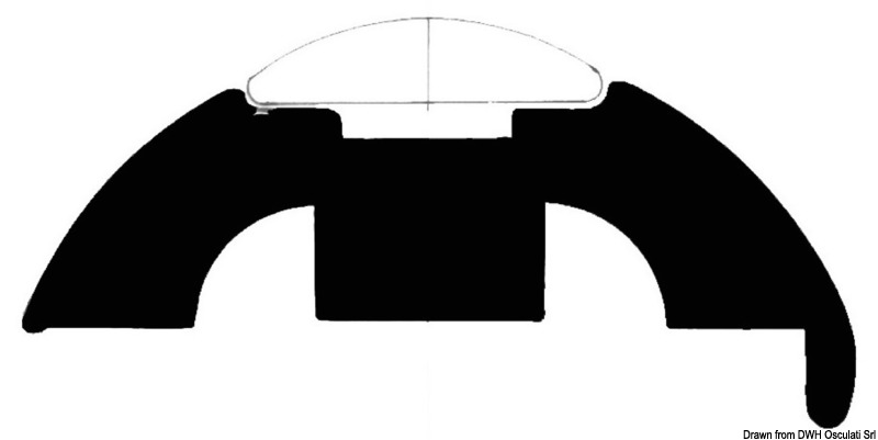 White PVC profile base 40 mm