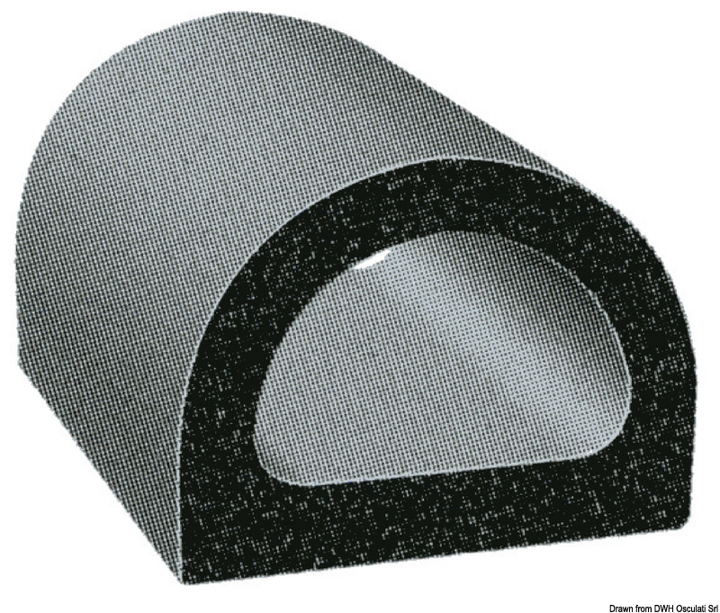 Self-adhesive EPDM black profile 17.5x16.9 mm