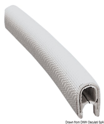 Semi-flexible reinforced white PVC profile 1.5x4mm
