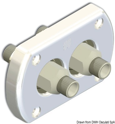 Bulkhead throughout bush twin connection white