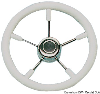 Soft polyurethane steering wheel white 350 mm