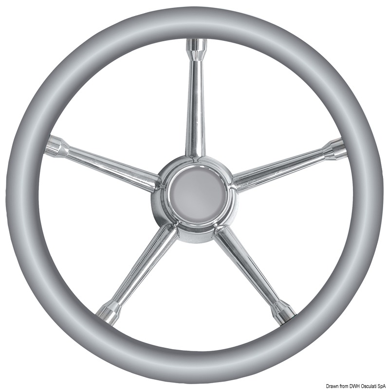 A soft polyurethane steering wheel grey/SS 350 mm