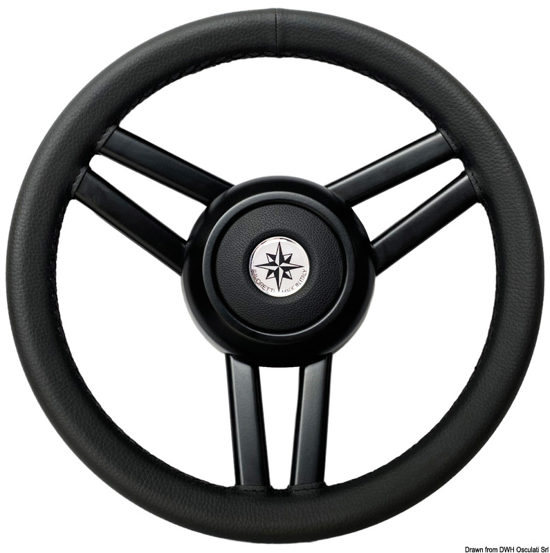 Ghost steering wheel  black SS spokes Ø 350mm black leath