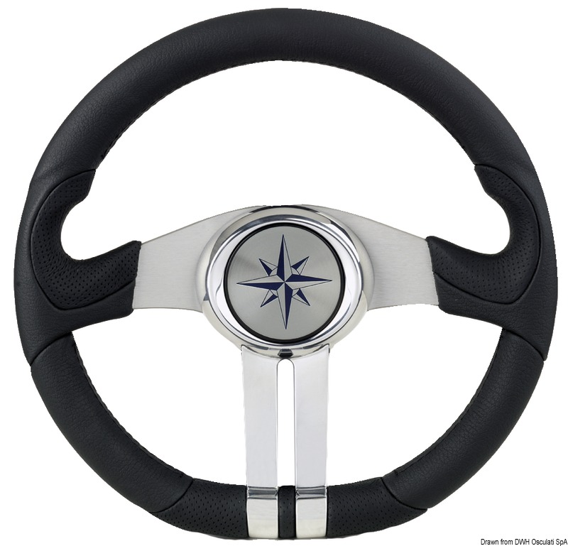 Baltic black steering wheel silver/chrome spokes