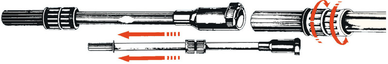 Telescopic extension rod for outboard engines
