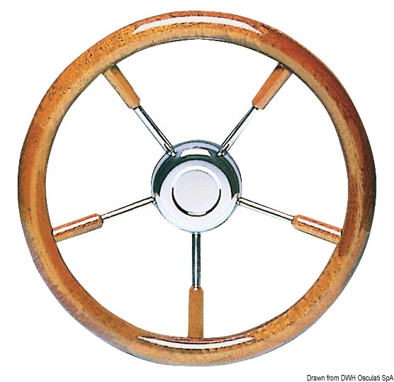 SS steering wheel w/ mahogany outer ring 350 mm