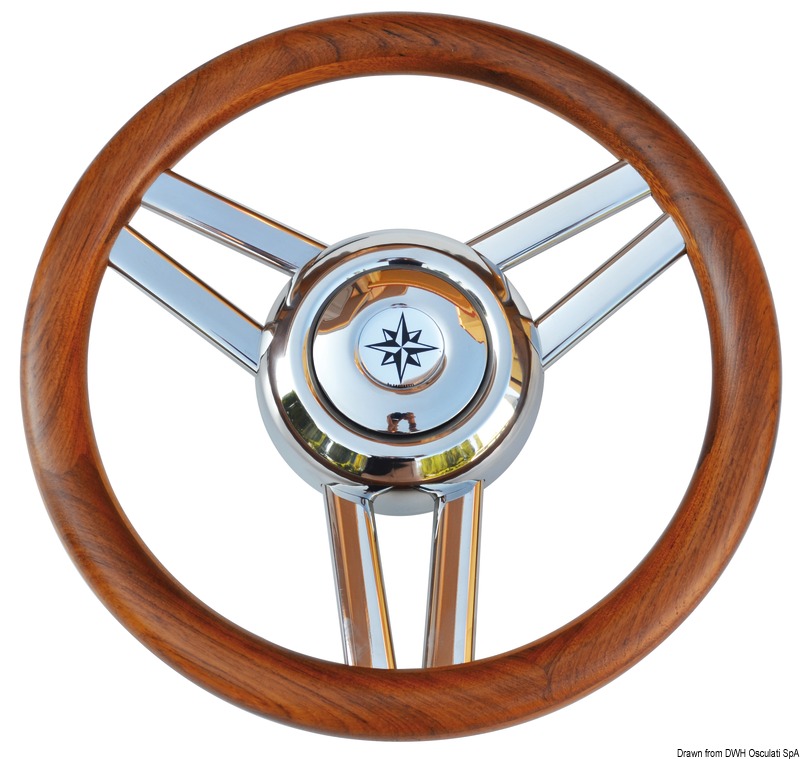 Magnifico steering wheel 3-spoke Ø 350 mm teak