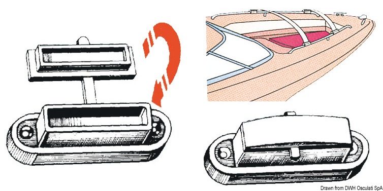 Chromed brass plate f. tarpaulin 67x14 mm