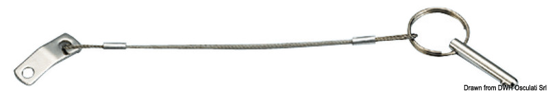 SS plate + cable w/spring ball locking pin