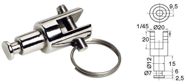 Fork AISI316 for dinghy mounting