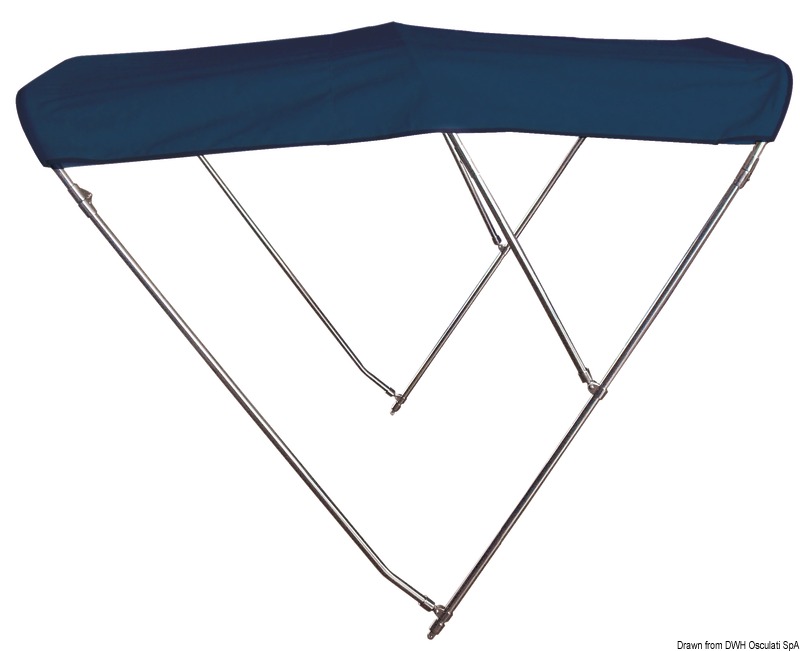 3-arc bimini high AISI316 Ø 25 mm 170/180 cm blue