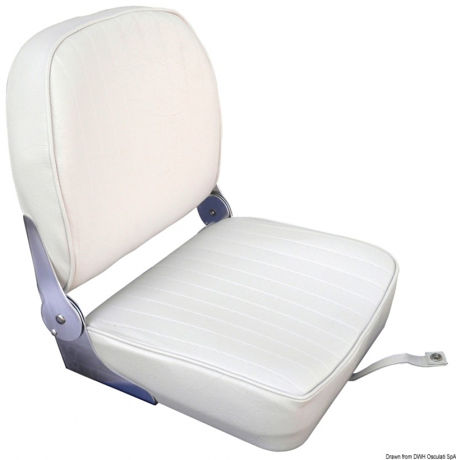 Seat w/foldable back white vinyl cushion 400x467x474mm